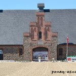 La rectangle de dressage, placé dans la cour, entre les deux vieilles écuries en pierre. Splendide !- ph. Pauline Bernuchon