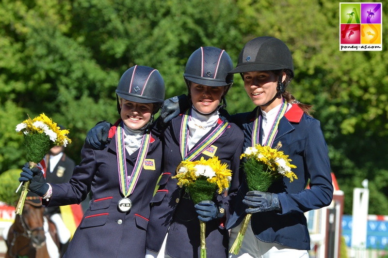 Podium individuel des championnats d'Europe poneys 2017 - ph. Pauline Bernuchon