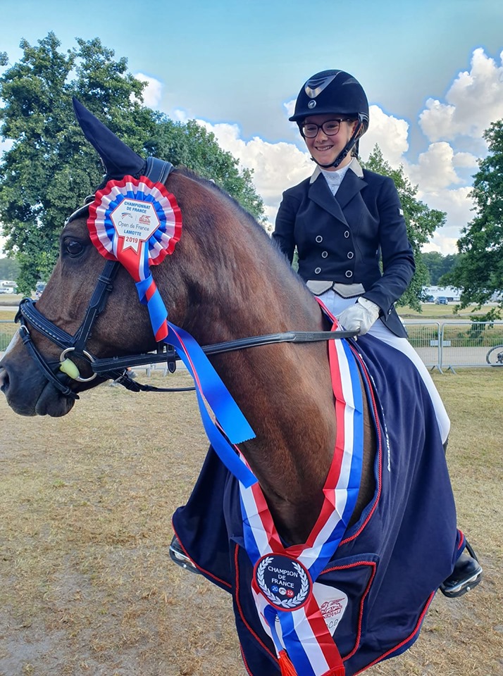 Winnetoo, champion de France Poney 1 D Excellence de Dressage avec Elsa Moronval - ph. coll.