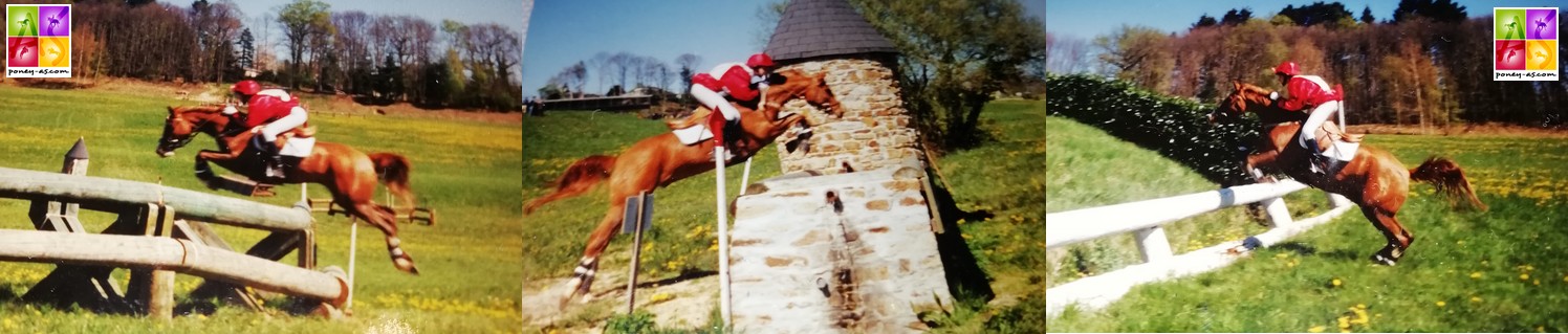 Apache de Keruban et Séverine Marty lors du Grand Prix CCE de Pompadour en 1997 - ph. Poney As