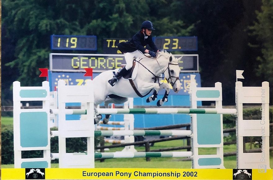 Emeric George et Caline de la Ferme lors des championnats d'Europe de Lanaken en 2002 - ph. coll. privée