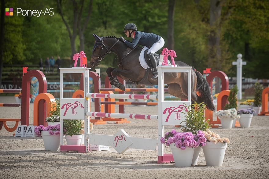 Brune Faivre et Énigme des Prés, ici lors du CSIOP de Compiègne, ajoutent le Grand Prix à 1,30 m de la Super As de Vichy – ph. Marine Delie