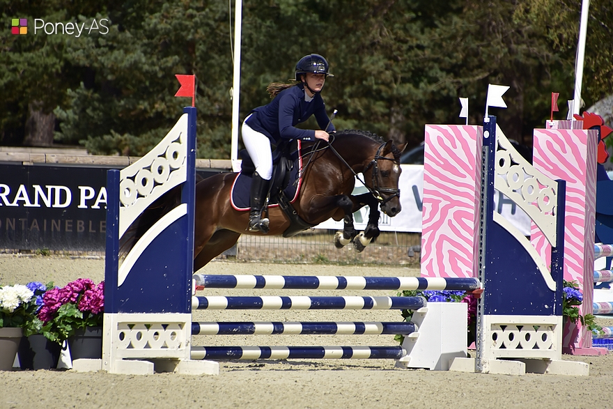 Little Lord d’Arezzo, monté par Léa Derouineau, s’adjuge le titre de champion des 5 ans B – ph. Poney As